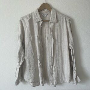 Orvis Vintage Beige Striped Shirt Jacket (Linen)